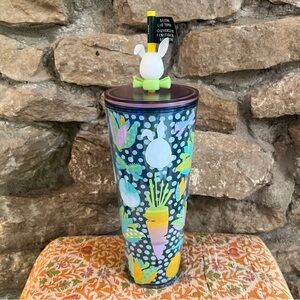 STARBUCKS KITCHEN 2025 EASTER TUMBLER WITH BUNNY STRAW TOPPER 24oz / 710ML NWT